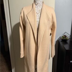 Chic Beige Open Front Coat